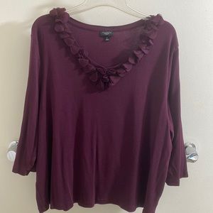 TALBOTS Sweater with ruffle detail